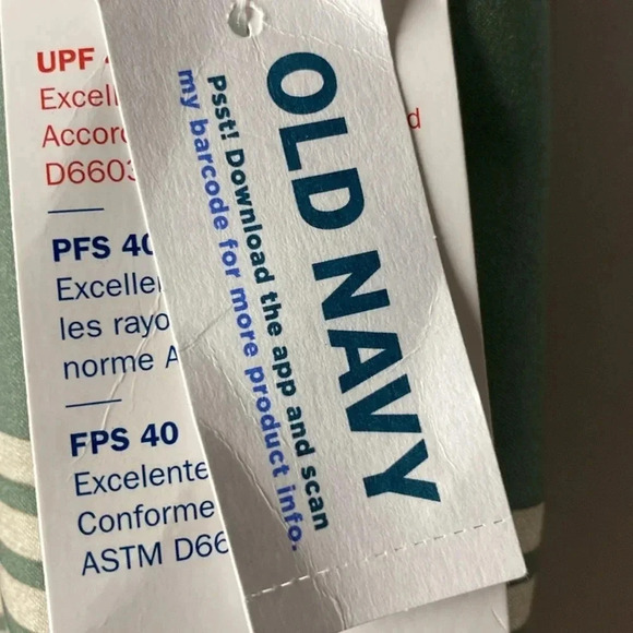 NWT OLD NAVY MENS SIZE 36 SWIM TRUNKS 9” INSEAM OLIVE GREEN TAN STRIPES - Picture 8 of 14